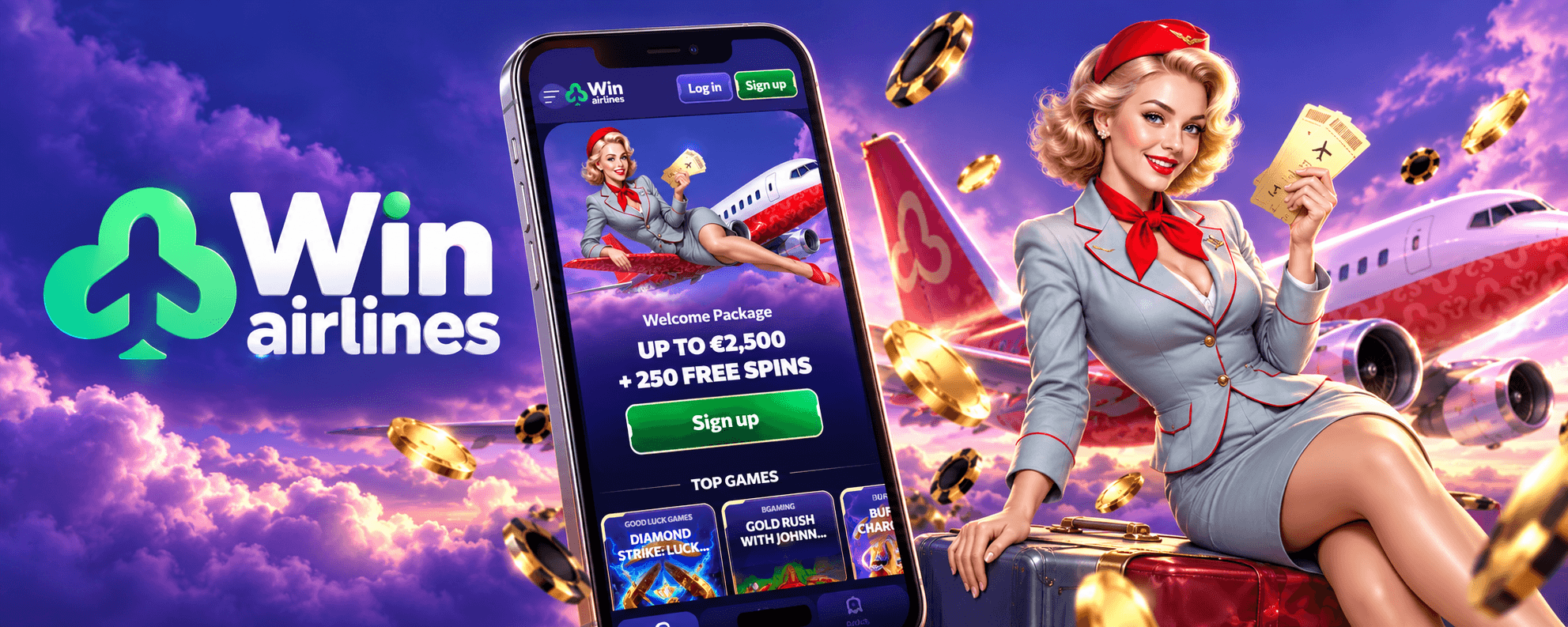 Capture d'écran de l'app WinAirlines Casino